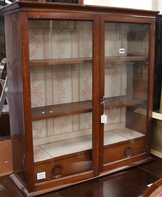 A late Victorian mahogany wall cabinet W.80cm